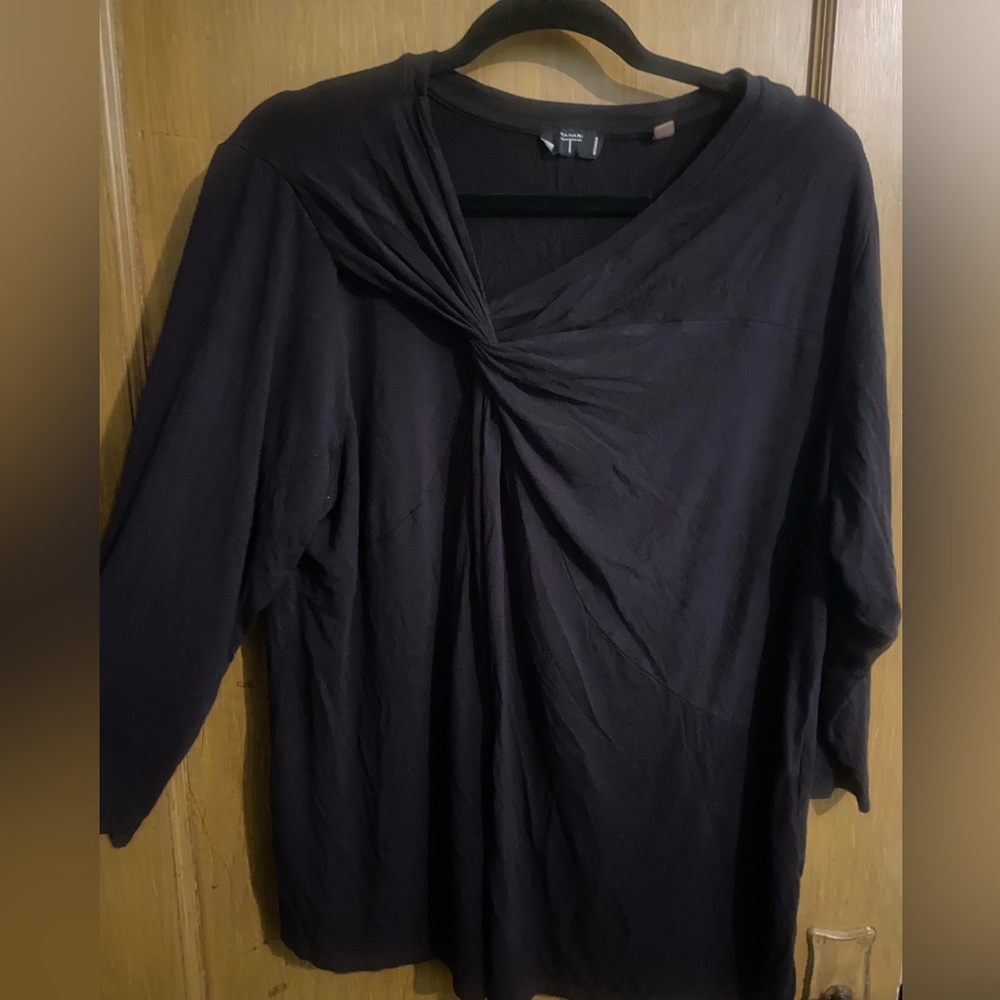 Black Knotted L/S Top 2X